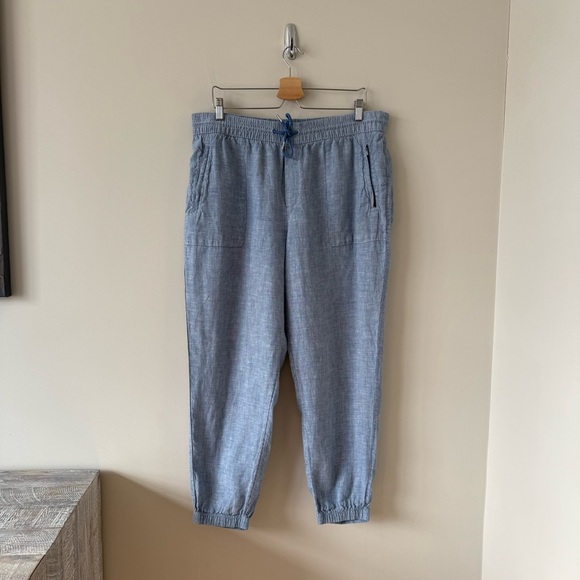 Athleta Sky Blue Retreat Linen Jogger (Size:16) - Picture 2 of 11